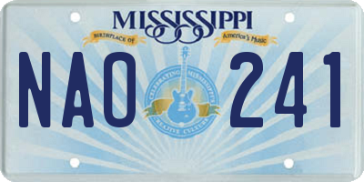 MS license plate NAO241