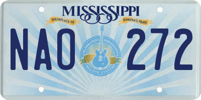 MS license plate NAO272