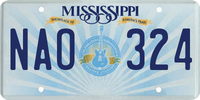 MS license plate NAO324