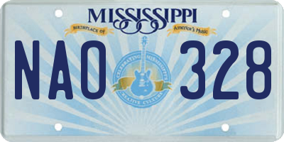 MS license plate NAO328