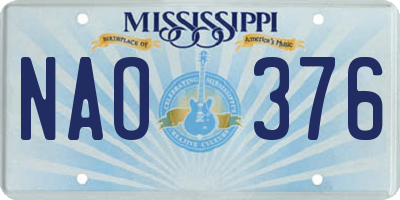 MS license plate NAO376