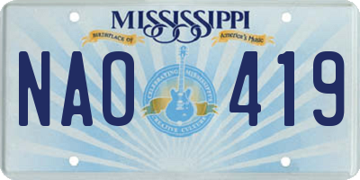 MS license plate NAO419