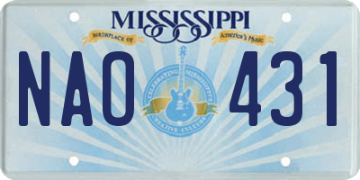 MS license plate NAO431