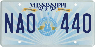 MS license plate NAO440