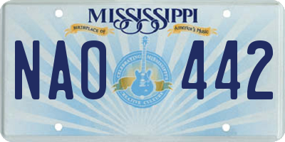 MS license plate NAO442