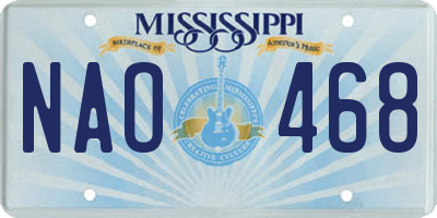 MS license plate NAO468