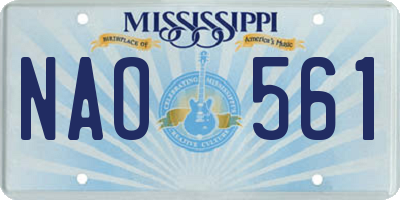 MS license plate NAO561