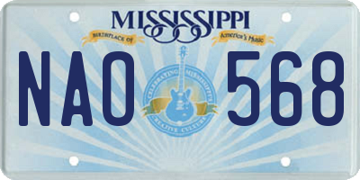 MS license plate NAO568