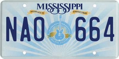 MS license plate NAO664