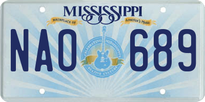 MS license plate NAO689