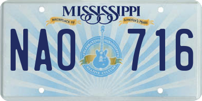 MS license plate NAO716
