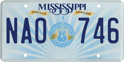 MS license plate NAO746