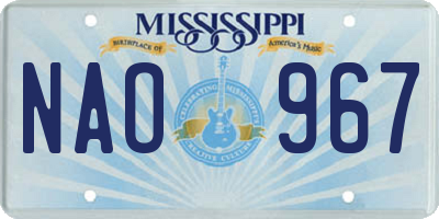 MS license plate NAO967