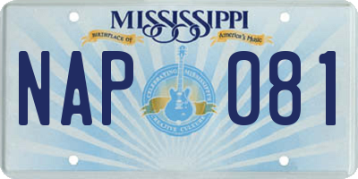 MS license plate NAP081