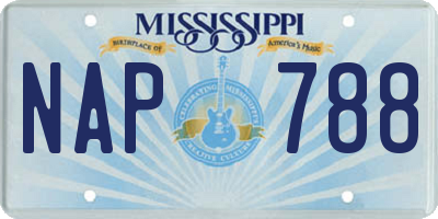 MS license plate NAP788