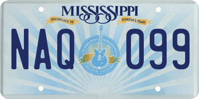 MS license plate NAQ099