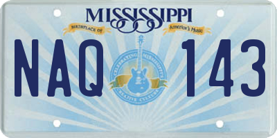 MS license plate NAQ143
