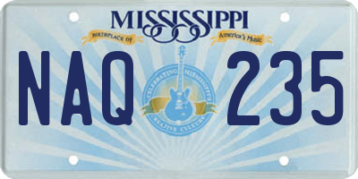 MS license plate NAQ235