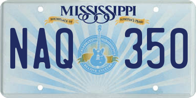 MS license plate NAQ350