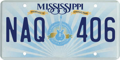 MS license plate NAQ406