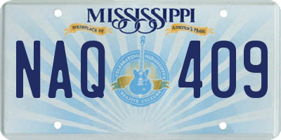 MS license plate NAQ409