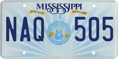 MS license plate NAQ505