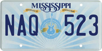 MS license plate NAQ523