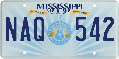 MS license plate NAQ542