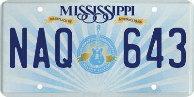 MS license plate NAQ643