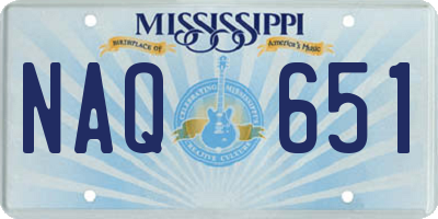 MS license plate NAQ651