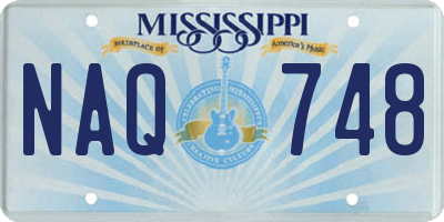 MS license plate NAQ748