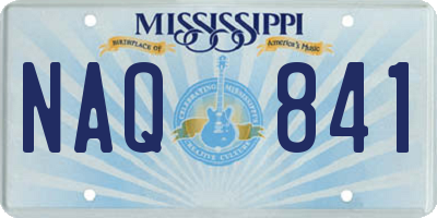 MS license plate NAQ841