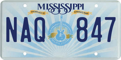 MS license plate NAQ847