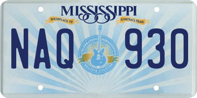 MS license plate NAQ930