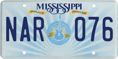 MS license plate NAR076