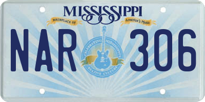 MS license plate NAR306