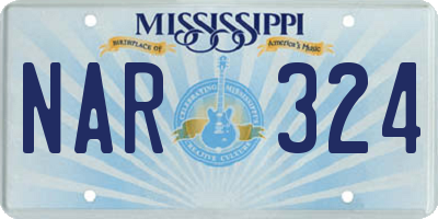 MS license plate NAR324