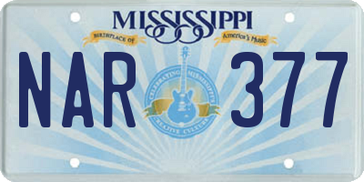 MS license plate NAR377
