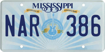 MS license plate NAR386