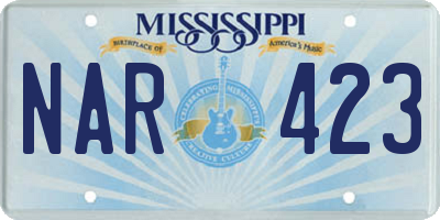 MS license plate NAR423