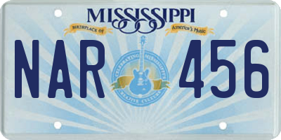 MS license plate NAR456