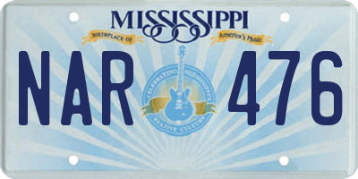 MS license plate NAR476