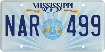 MS license plate NAR499