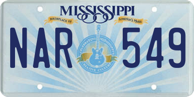 MS license plate NAR549