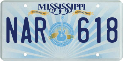 MS license plate NAR618
