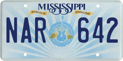MS license plate NAR642