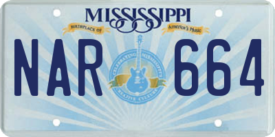 MS license plate NAR664