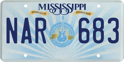 MS license plate NAR683