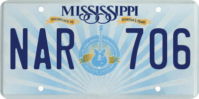 MS license plate NAR706