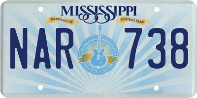 MS license plate NAR738